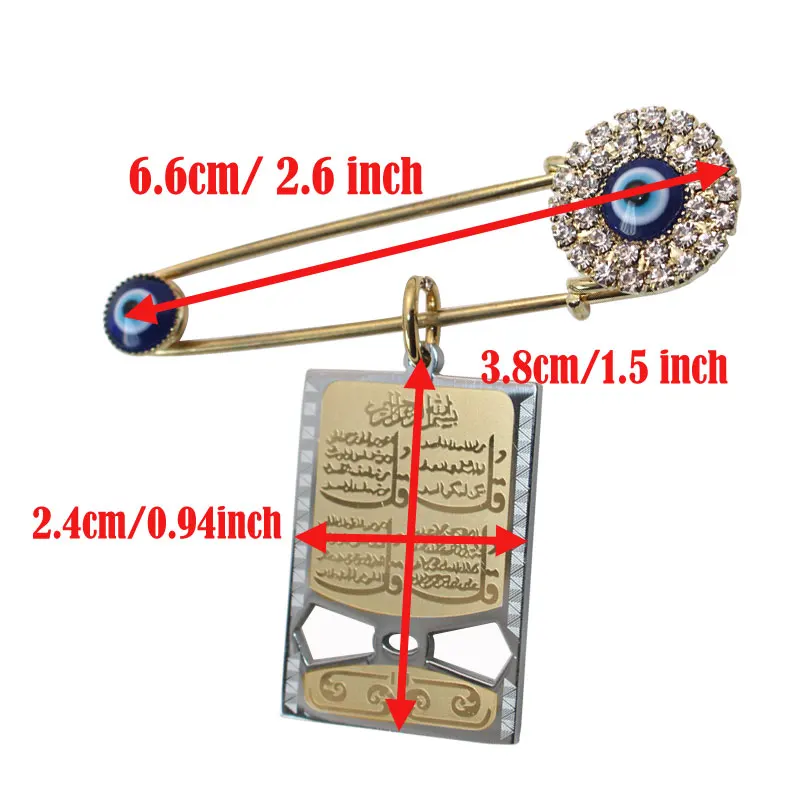 ZKD мусульманский Аллах четыре куртки сглаза шарф из нержавеющей стали брошь на