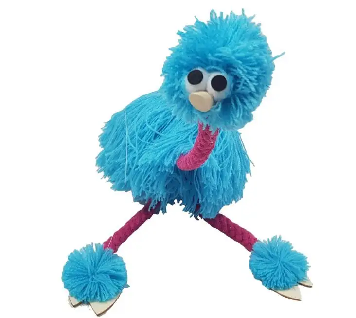 Кукла-марионетка Muppets животное Muppet шерстяная веревка Страусиная кукла-марионетка для детей деревянная кукольная кукла игрушки Ручные куклы игрушки