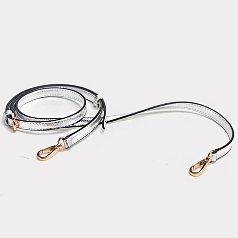 Silver White Мода KZ 130 см сумка ремень из натуральной кожи ручка сумка через плечо ремень Регулируемый для DIY сумки аксессуары KZ9001 - Цвет: Silver White