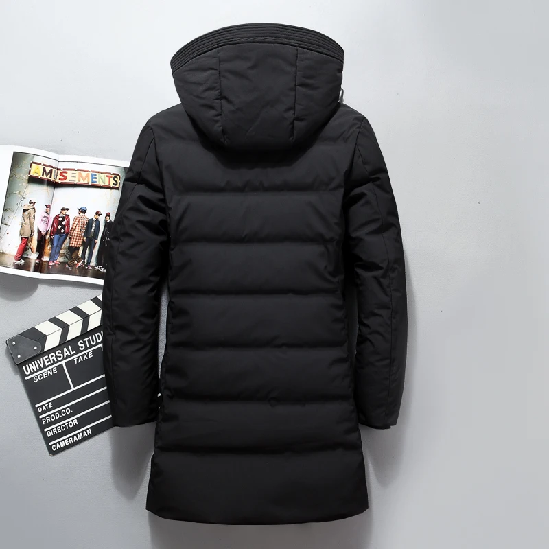 Новинка 2019 зимняя куртка на белом утином пуху для мужчин модная мужская с