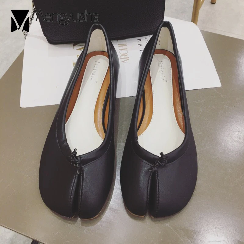 Женские туфли без задника лоферы в японском стиле плоская подошва с бантом