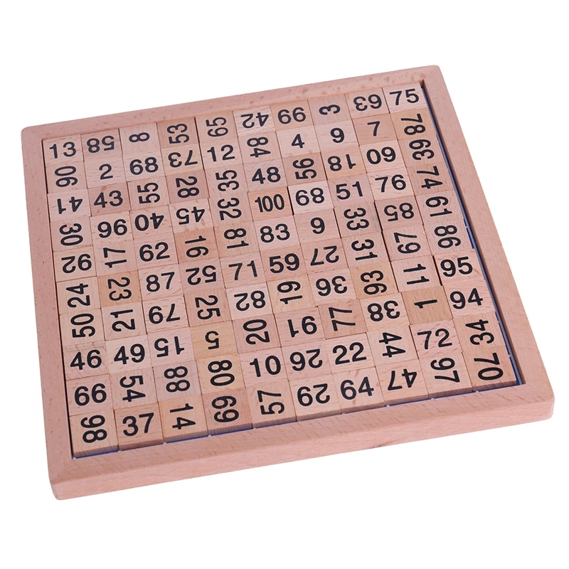 

Wooden Montessori Hundred Board Math 1 to 100 Consecutive Numbers Counting Toy