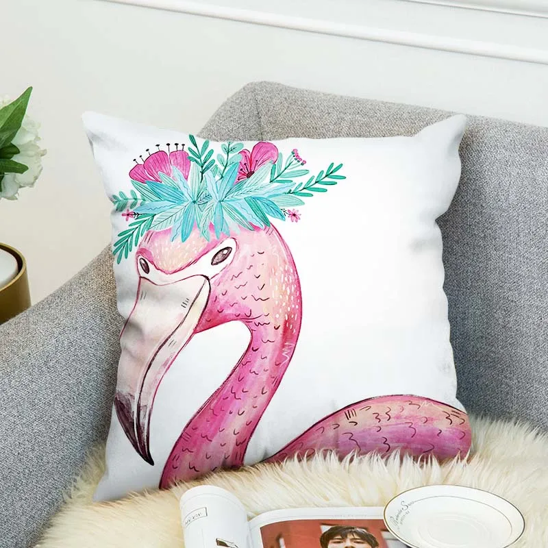 Фламинго двухсторонняя 3D цифровой с печатным рисунком Подушка Чехол