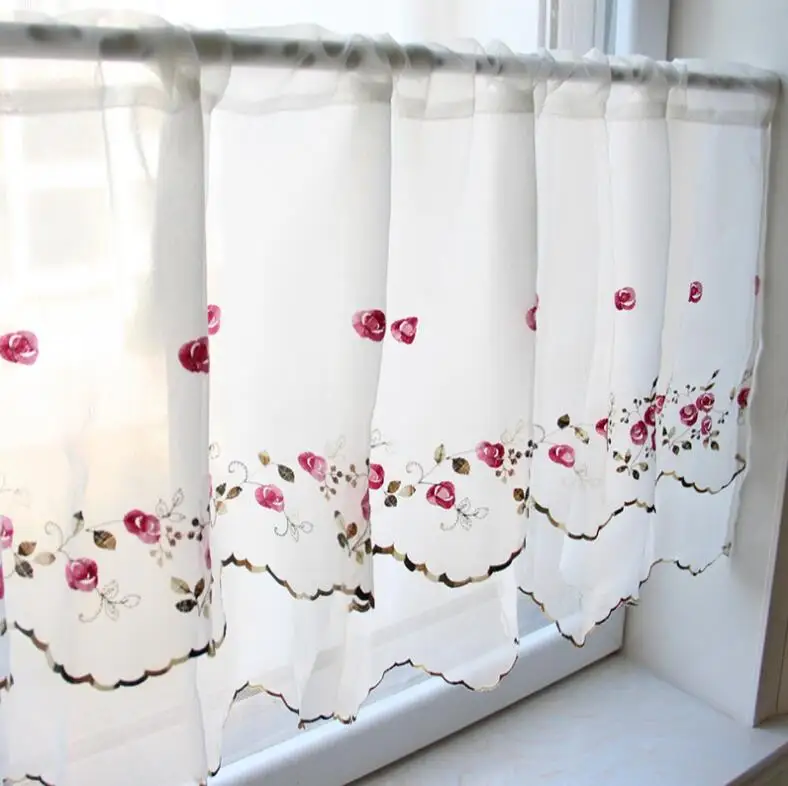 Двухслойная Цветочная римская занавеска тюль горячая Распродажа кофейная для