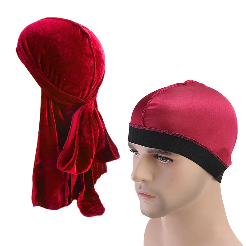 Бархат Durag и мягкая удобная Кепка Chemo колпак для сна Пиратская головная
