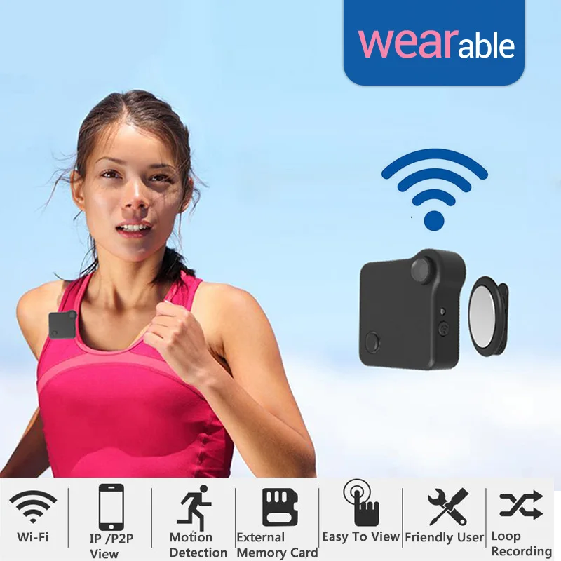 HD Wi-Fi мини-камера Спортивная DV камера 720P P2P носимая IP микро-камера движения