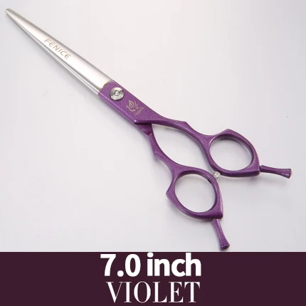 7.0 violet Fenice высококачественные красочные 6,5 дюймовые ножницы из нержавеющей стали для стрижки домашних животных для ухода за собакой, прямой резак - Цвет: 7.0 violet