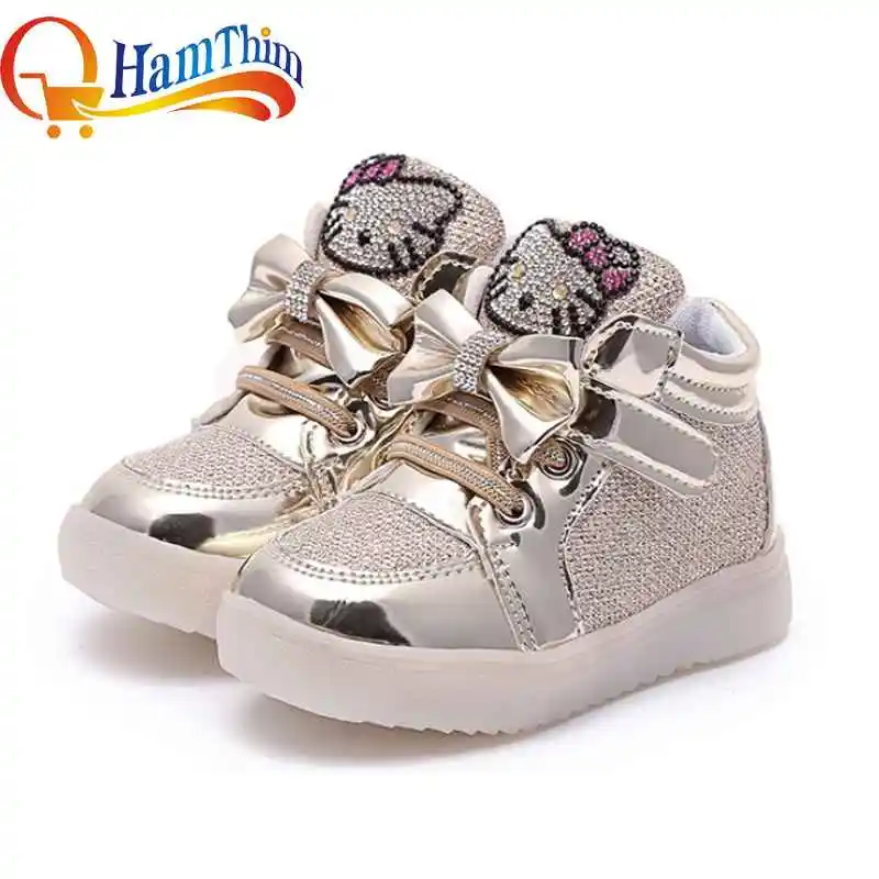 Новые Мальчики Девочки Кожа PU Свет Детская Обувь Световой Моды Дети Квартиры