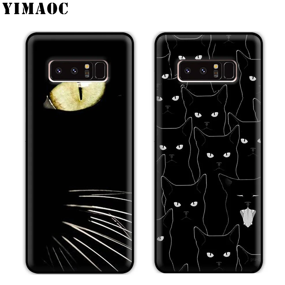 YIMAOC черный кошачий глаз Мягкий силиконовый чехол для samsung Galaxy S10 S10e S9 S8 Plus S7 S6 Edge J6 |