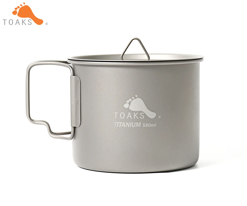 Кружка TOAKS POT 550 из чистого титана Ультралегкая уличная кружка с крышкой и