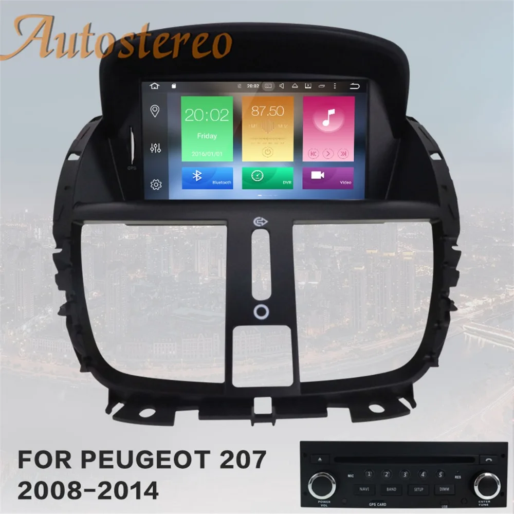 Android 9 PX5/PX6 Автомобильный gps автомобильный dvd плеер с навигацией плеер для peugeot 207 2007- головное устройство мультимедийный плеер радио магнитофон DS
