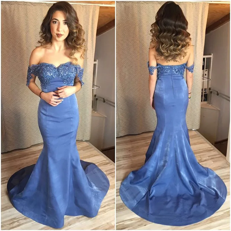 

Modest Off The Shoulder Prom Dresses 2021 gala jurken Mermaid Formal Evening Party Gowns Custom Made vestidos de gala