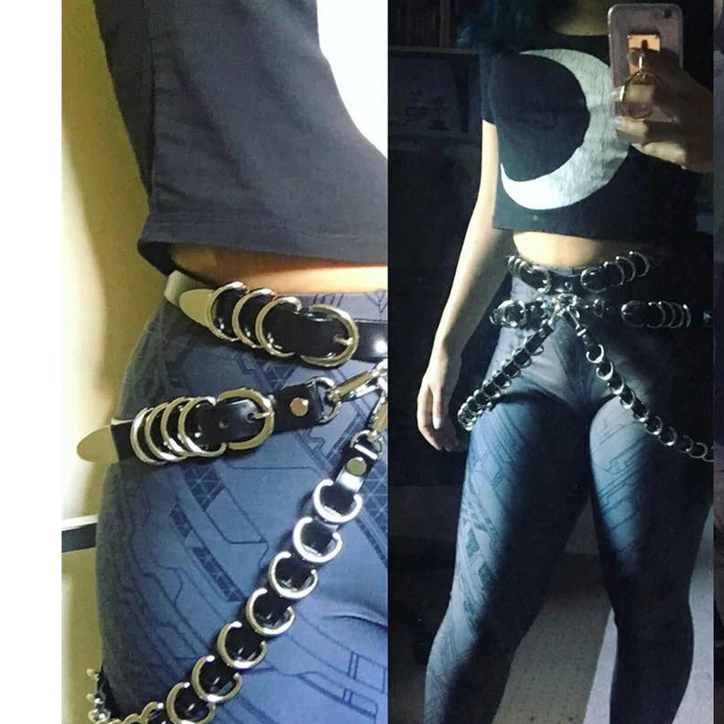 100% Готический сверхмощный металлический женский ремень ручной работы с