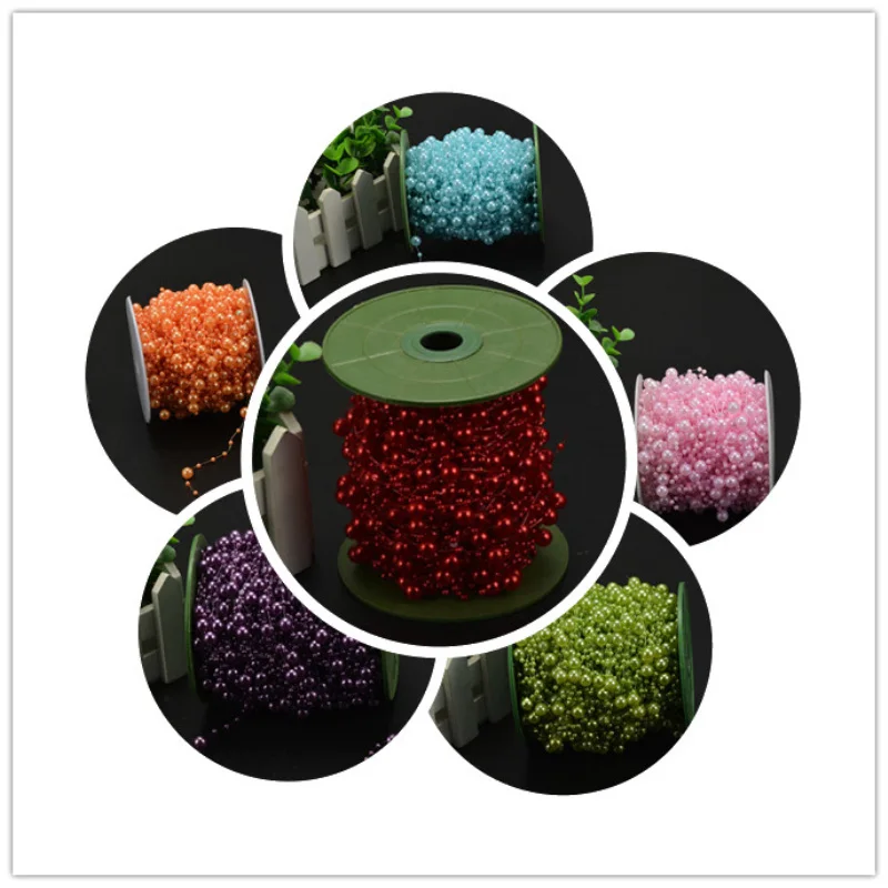 60 метров/рулон DIY леска искусственные жемчужные бусы цепочка для невесты девочка