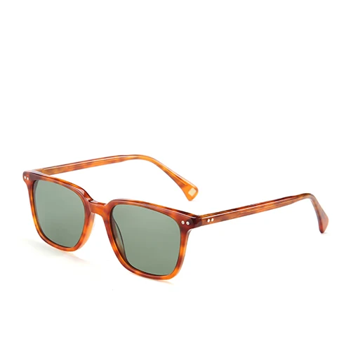 C03 Brown G15 POLARKING Марка Classic Square Поляризованные Солнцезащитные Очки Для Мужчин Путешествия óculos Унисекс Ацетат Солнцезащитные Очки Для Вождения Рыбалка Очки - Цвет линз: C03 Brown G15
