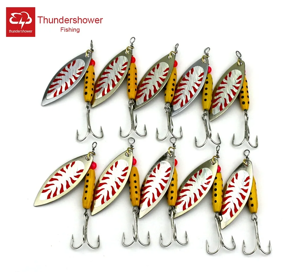 

Big Sale 10pcs Spoon Fishing Lure Metal Spinner Bait Jigging Lure Feather Hooks Spinnerbait Fishing Tackle 7cm 9.9g