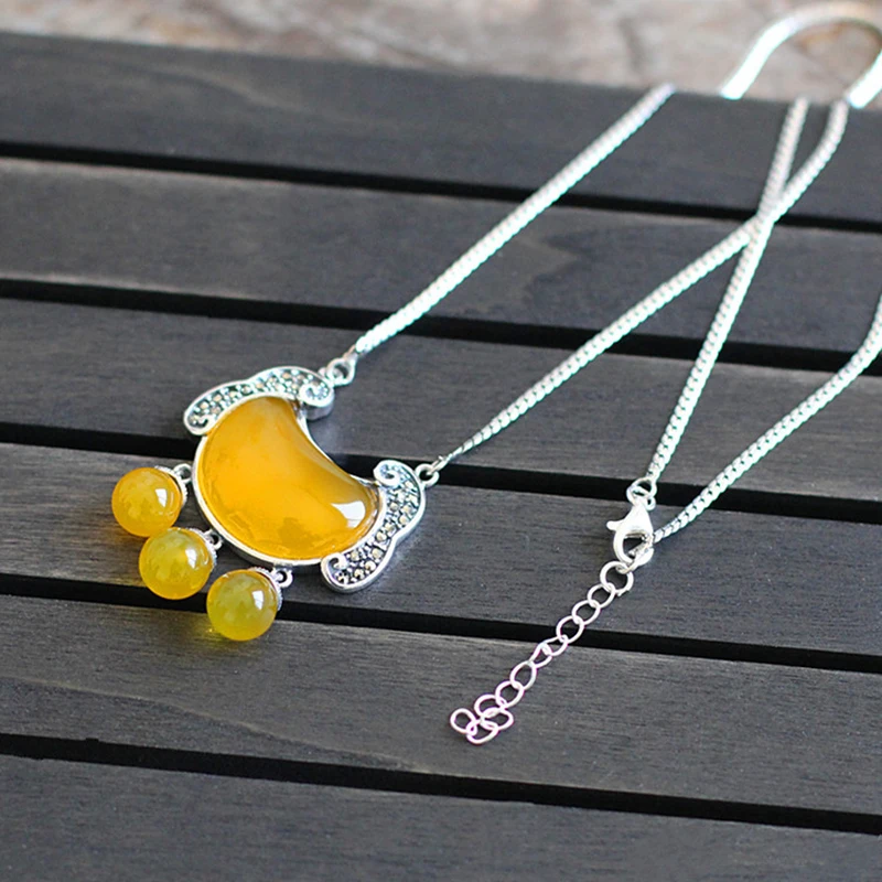 Ожерелье с замком из красного граната подвеска серебра 925 пробы женское модное