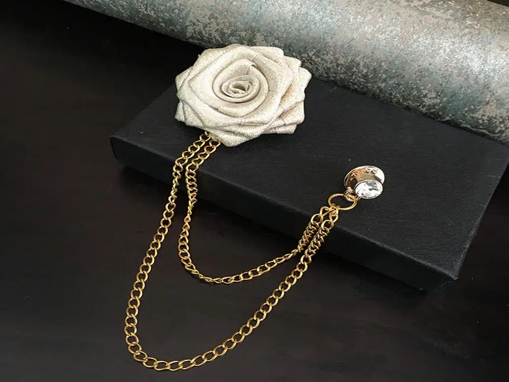 Flower Brooches Унисекс Франция романтический воротник лацкан булавка брошь лук галстук жениха свадебный костюм роза цветок цепь бабочка стразы аксессуары для корсажа - Цвет: Flower Brooches
