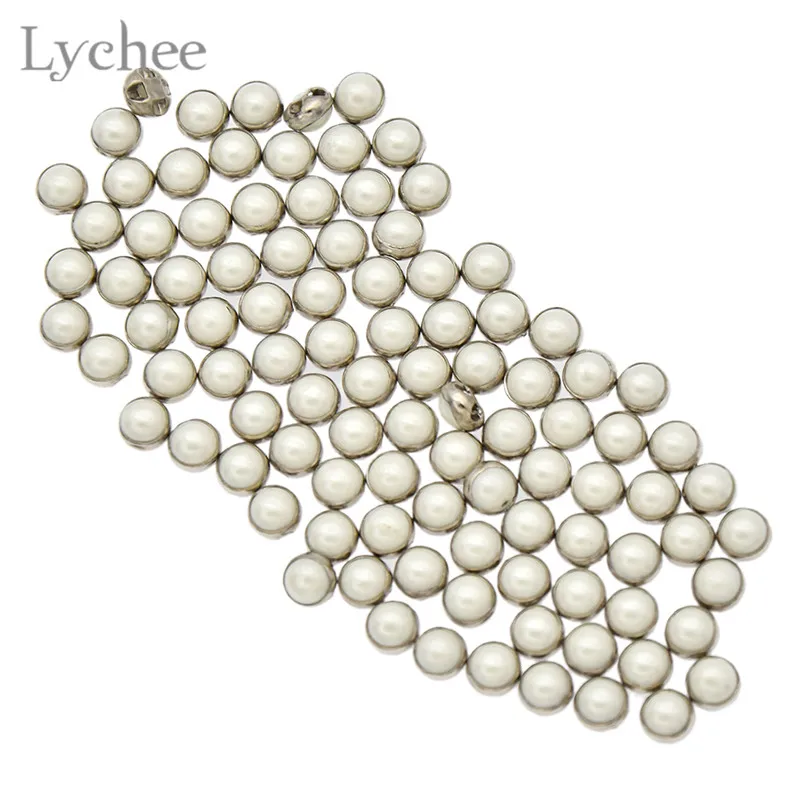 Lychee 100 шт. мини кукла пуговицы искусственный жемчуг бусина хвостовик Кнопка DIY