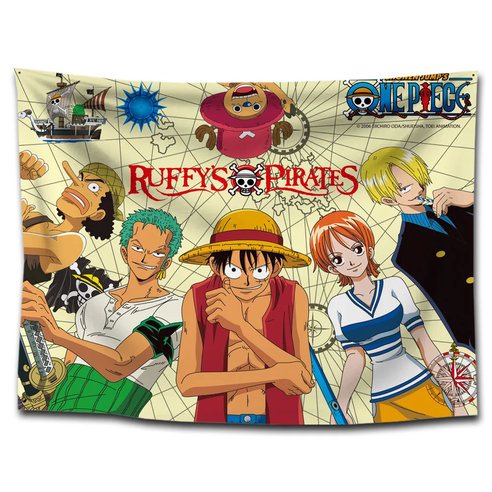 ONE PIECE Аниме гобелен текстиль для домашнего декора японские персонажи настенный пляжное одеяло в стиле хиппи Луффи Зоро Нами Хэнкок