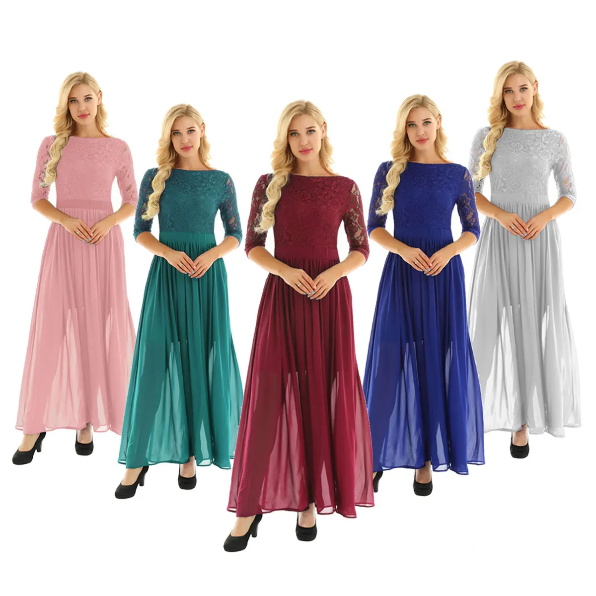 Летнее женское вышитое кружевное цветочное Свадебное Платье vestidos De Festa с коротким рукавом спереди разрезное длинное шифоновое платье Выпускные платья