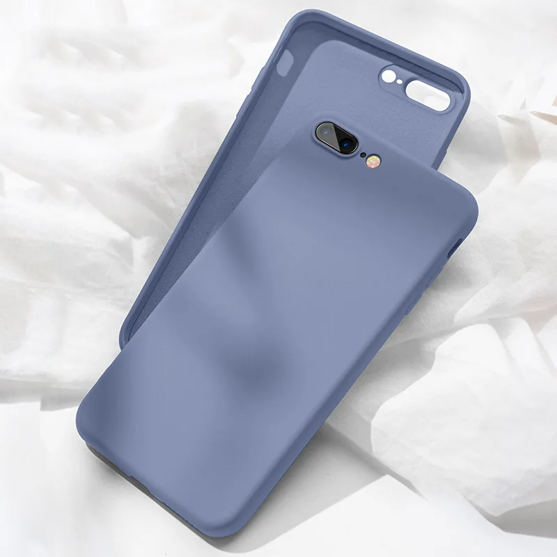 Lovebay жидкий тонкий мягкий чехол для телефона для iPhone 11 8 7 6s Plus Мягкий силиконовый чехол однотонный карамельный цвет для iPhone 11Pro X Xs Max XR - Цвет: Темно-фиолетовый