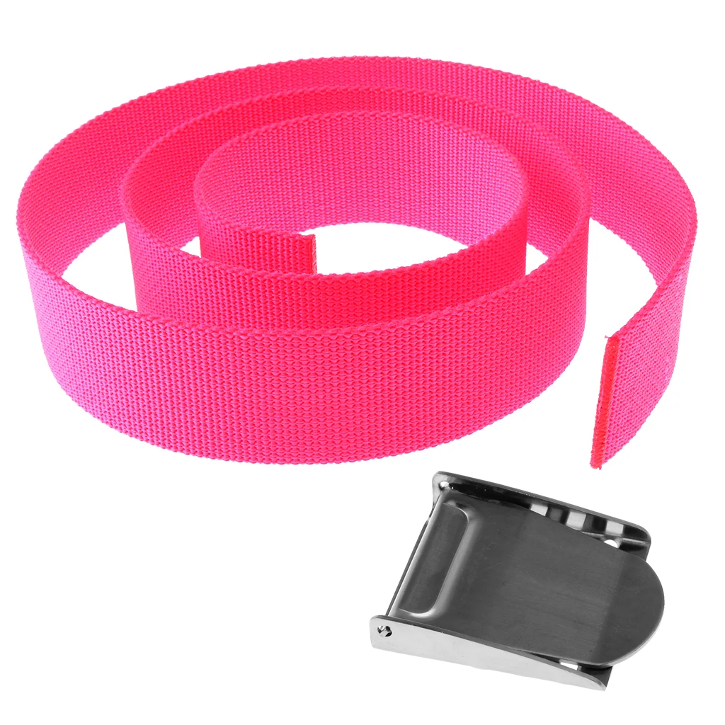 Розовый 5 см 1,5 м Дайвинг пояс для поднятий тяжестей лямки с пряжкой из нержавеющей стали для подводной безопасности водные виды спорта Аксессуары для дайвинга