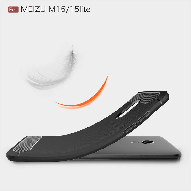 Для Meizu M15 чехол из мягкого силикона со щеткой ударопрочный противоударный для 15
