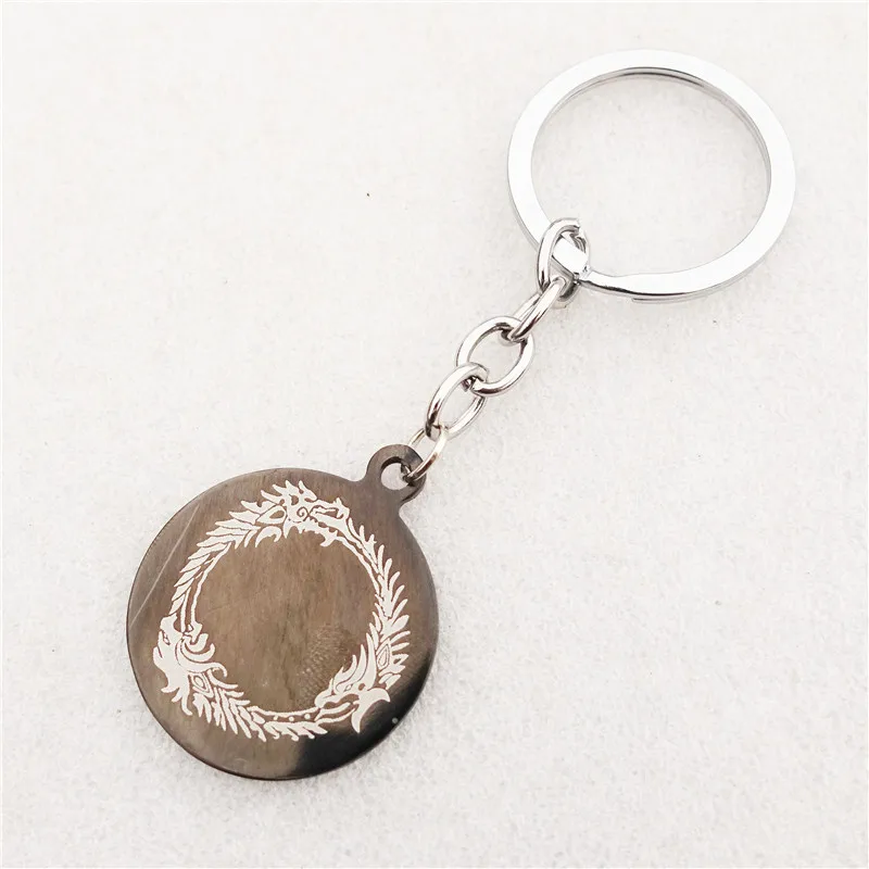 Модный брелок с драконом Skyrim брелки из черной нержавеющей стали | Украшения и