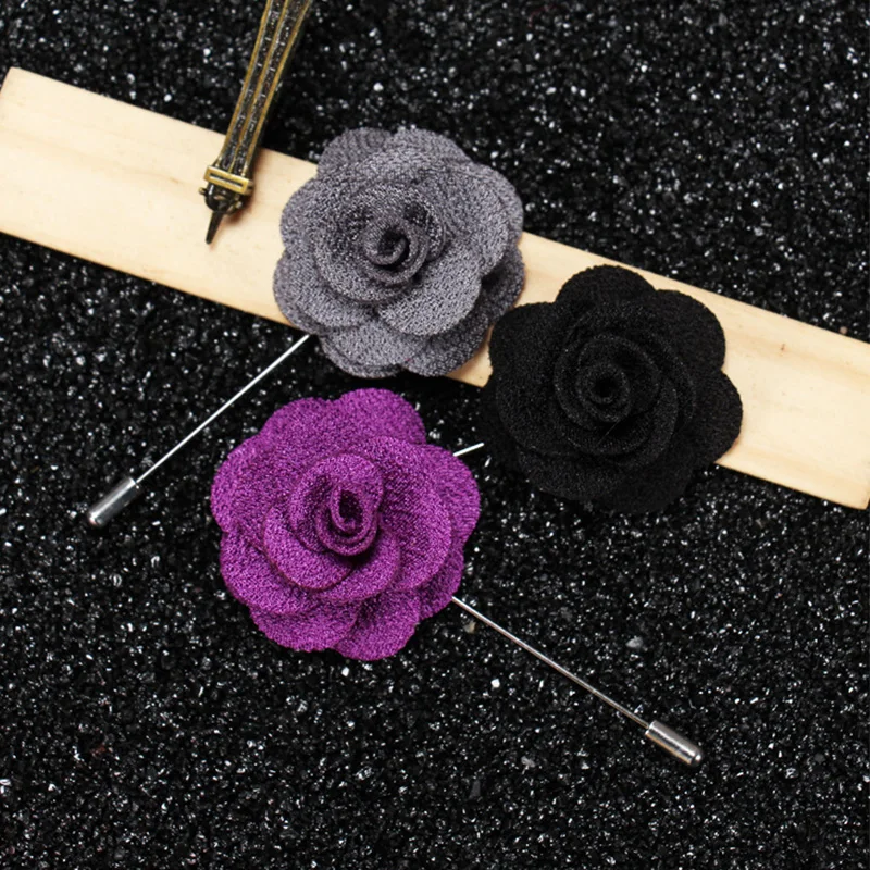 Mdiger Brand Fashion Men's Lapel Pins Brooches For Wedding Suits Boutonniere Uxedo Corsage Fabric Flower Handmade Brooch | Украшения и