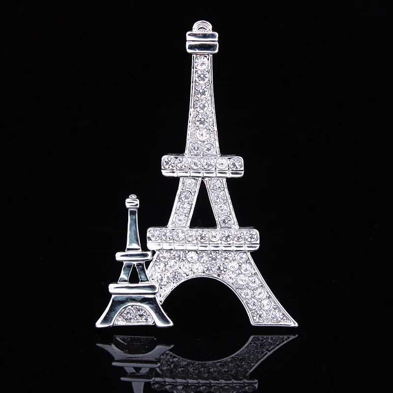 Новые модные броши Классическая Брошь Стразы с кристаллами Эйфелева башня