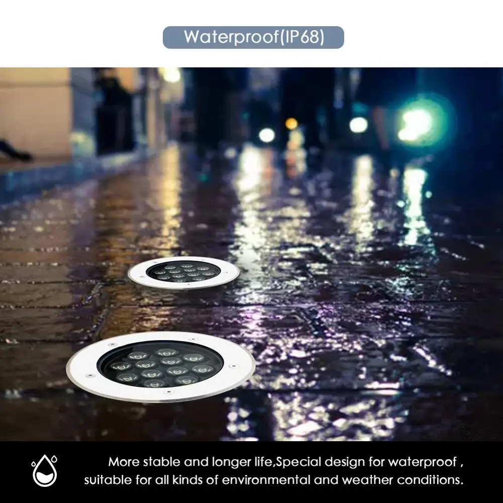 

RGB LED Underground Light Remote Control AC110V 220V RGB 18W 24W 36W Yard Lamp IP68 Outdoor Garden Path Lighting