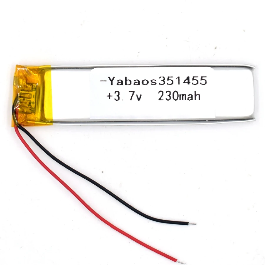 3 7 V 230 mAh литий полимерная аккумуляторная батарея 351455 Li Po ion для GPS Bluetooth MP3 MP4