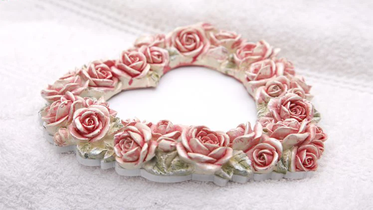 Heart Shape Rose Frame moulds big size Silicone Mould Wedding Chocolate Resin clay Aroma mold handmade fondant cake decoration