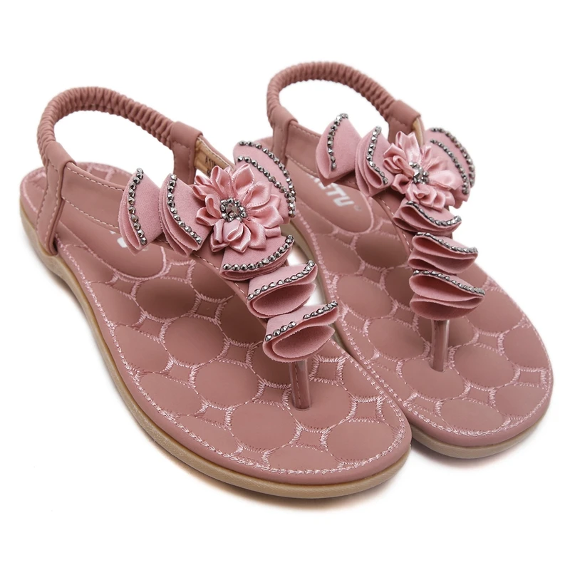 SIKETU Flats Tong Sandals Sweet Flowers Shoes Woman Flat Sandalias Fashion Ladies Ankle Strap Footwear Size 116-2 | Обувь