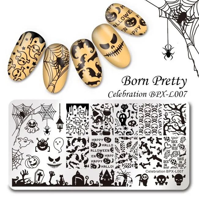 BORN PRETTY шаблоны тиснения ногтей ананас Шаблон Прямоугольник ногтей штамп пластины Лето фрукты Маникюр Искусство трафарет - Цвет: BPX-L007