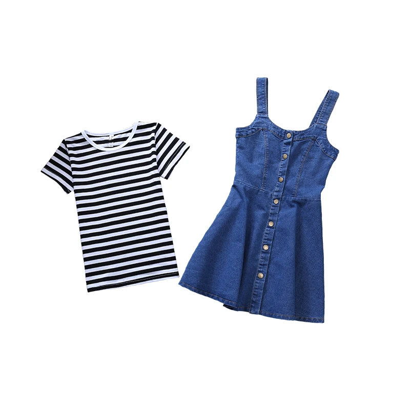 Летние комплекты для девочек новинка 2019 Детский костюм хлопковая футболка с