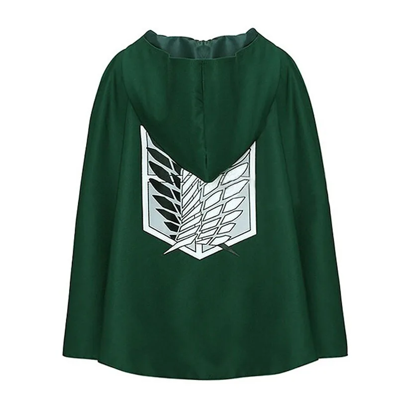Атака на Титанов костюм зеленый Плащ Аниме Косплей Shingeki No Kyojin Толстовка Eren Levi Mikasa