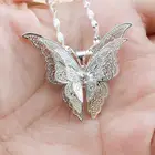 PINKSEE шикарное красивое 3-слойное 3D кристаллическое серебряное ожерелье с длинной бабочкой ошейники для свитера ювелирные изделия
