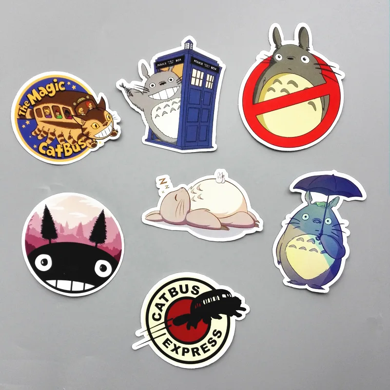 

7pcs My Neighbor Totoro animal stickers pvc waterproof car-styling skateboards laptop sticker bicycles backpack decor