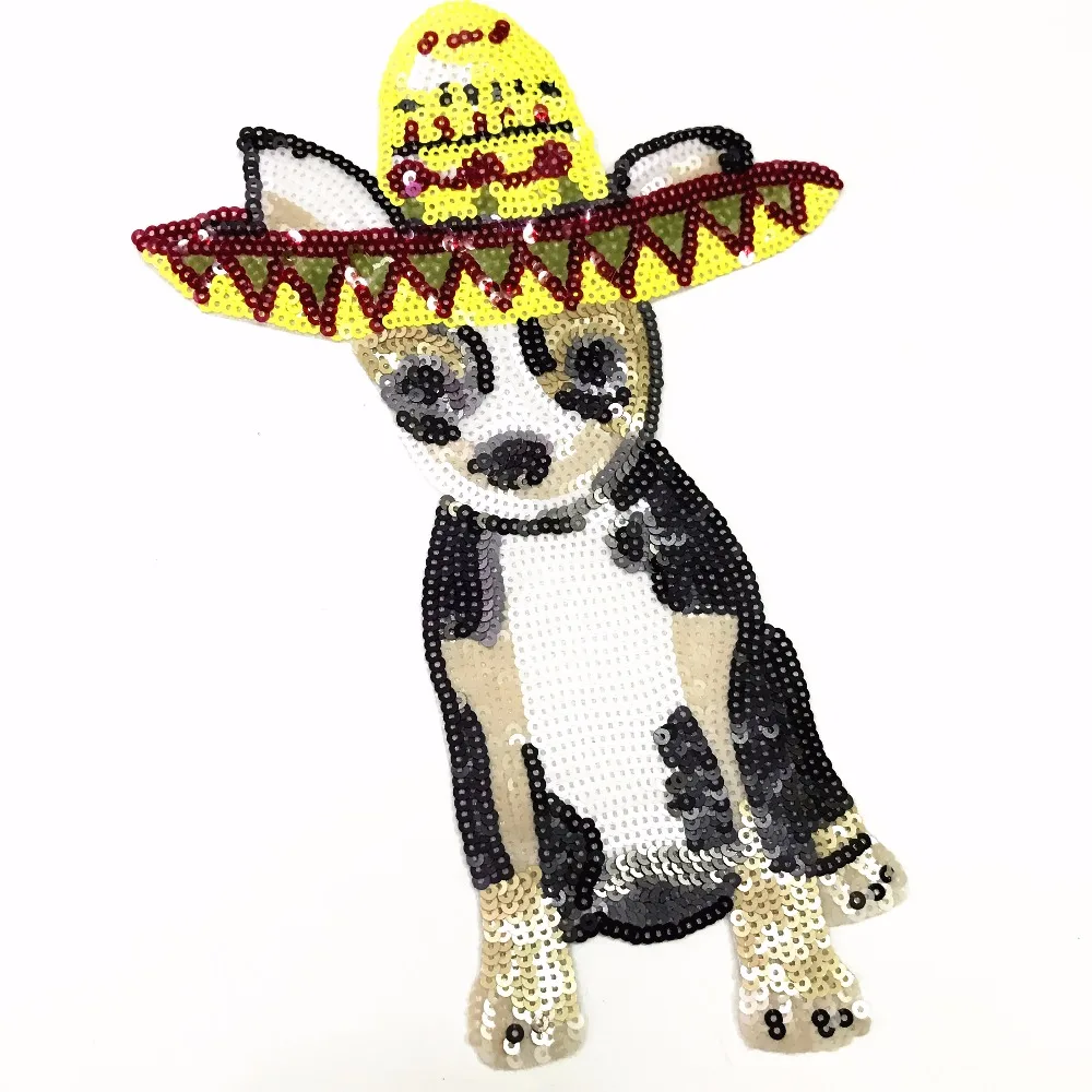 2017 соломенная шляпа с блестками в виде собаки винтажная вышитая аппликация