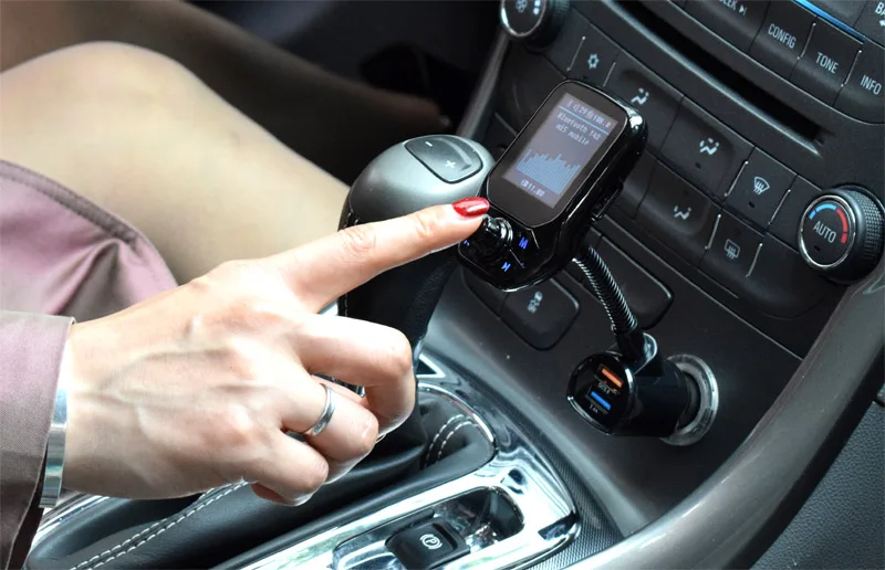 AGETUNR 1," TFT цветной дисплей QC3.0 Быстрая зарядка AUX Bluetooth автомобильный комплект громкой связи fm-передатчик MP3 музыкальный плеер 3 USB порта