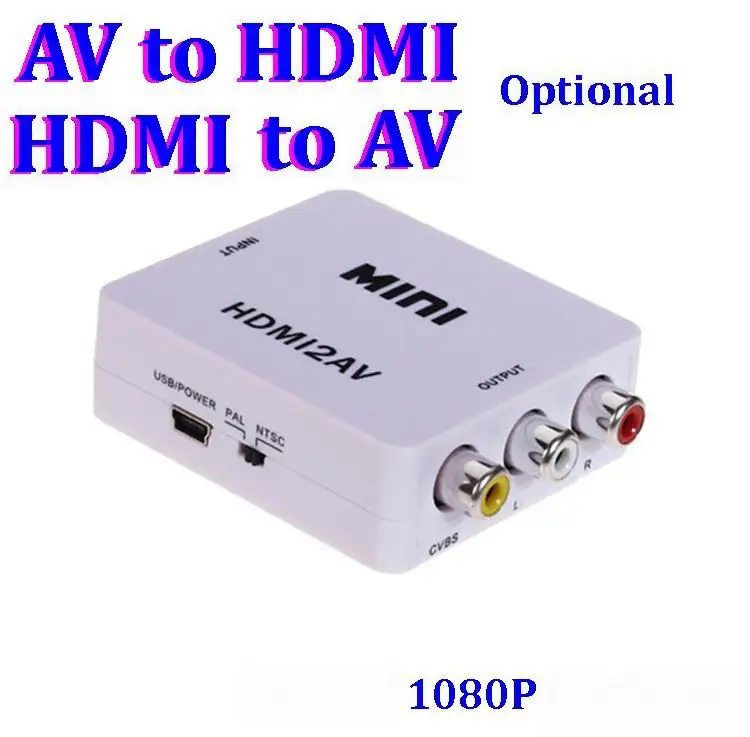 Преобразователь сигнала RCA в HDMI AV на 1080P AV2HDMI Mini преобразователь для ТВ VHS VCR DVD