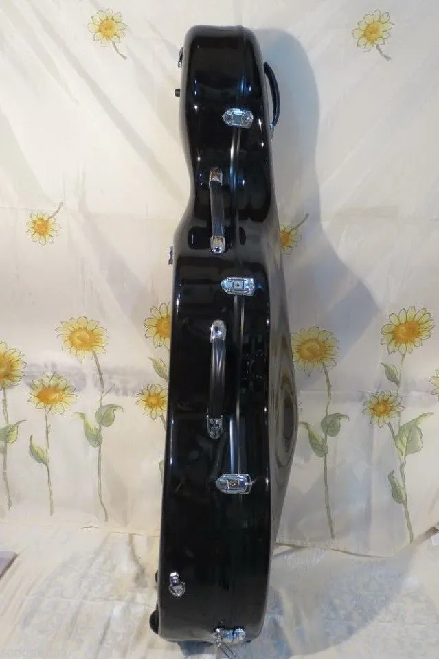

High Quality 3/4 black fiberglass cello hard case with wheells