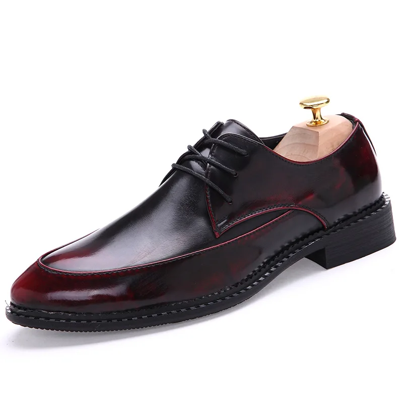 The British men's business dress shoes tip scalp hair stylist leather retro trend of Korean wedding | Обувь