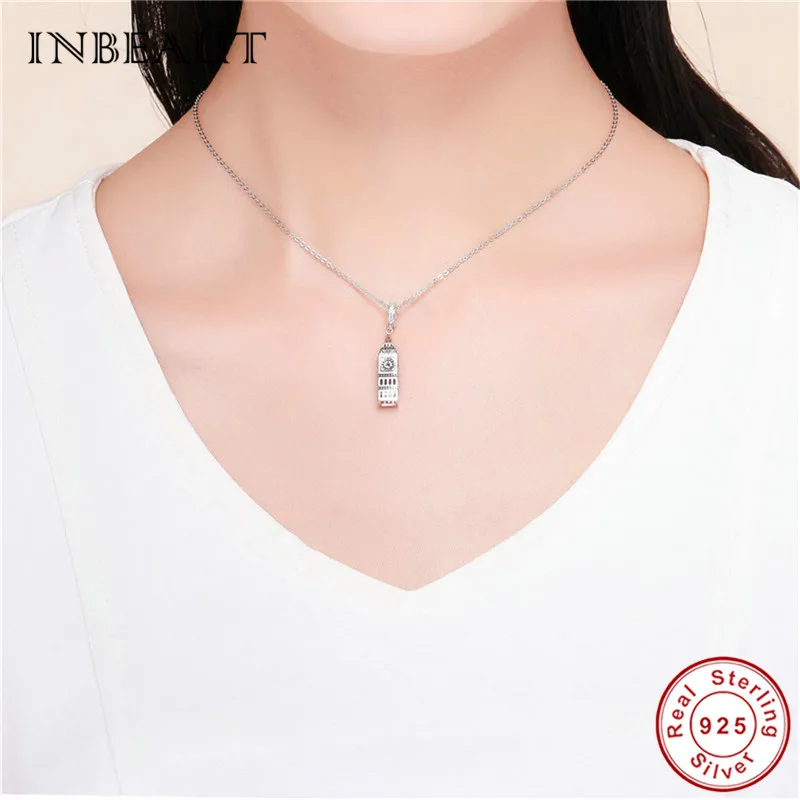 INBEAUT 925 пробы Серебряный Британский Биг Бен кулон, Лондон Подвеска для полотенец бусины, часы в европейском стиле fit Pandora браслет S925 ювелирные изделия