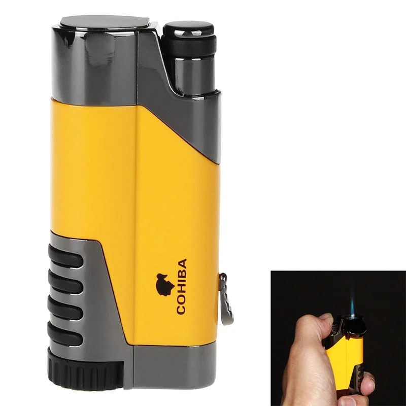 Зажигалка COHIBA для сигар ветрозащитная многоразовая Бутановая фонарь зажигалка с