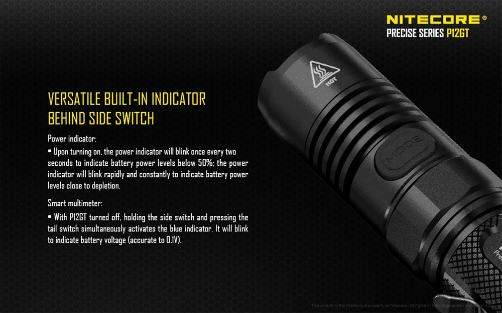 NITECORE P12 P12GT фонарик 2* CR123/1*18650 батарея 7 режимов CREE XP-L HI V3 светодиодный луч 320 м не аккумулятор