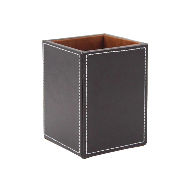 Деловые офисные принадлежности черный кожаный квадратный держатель для