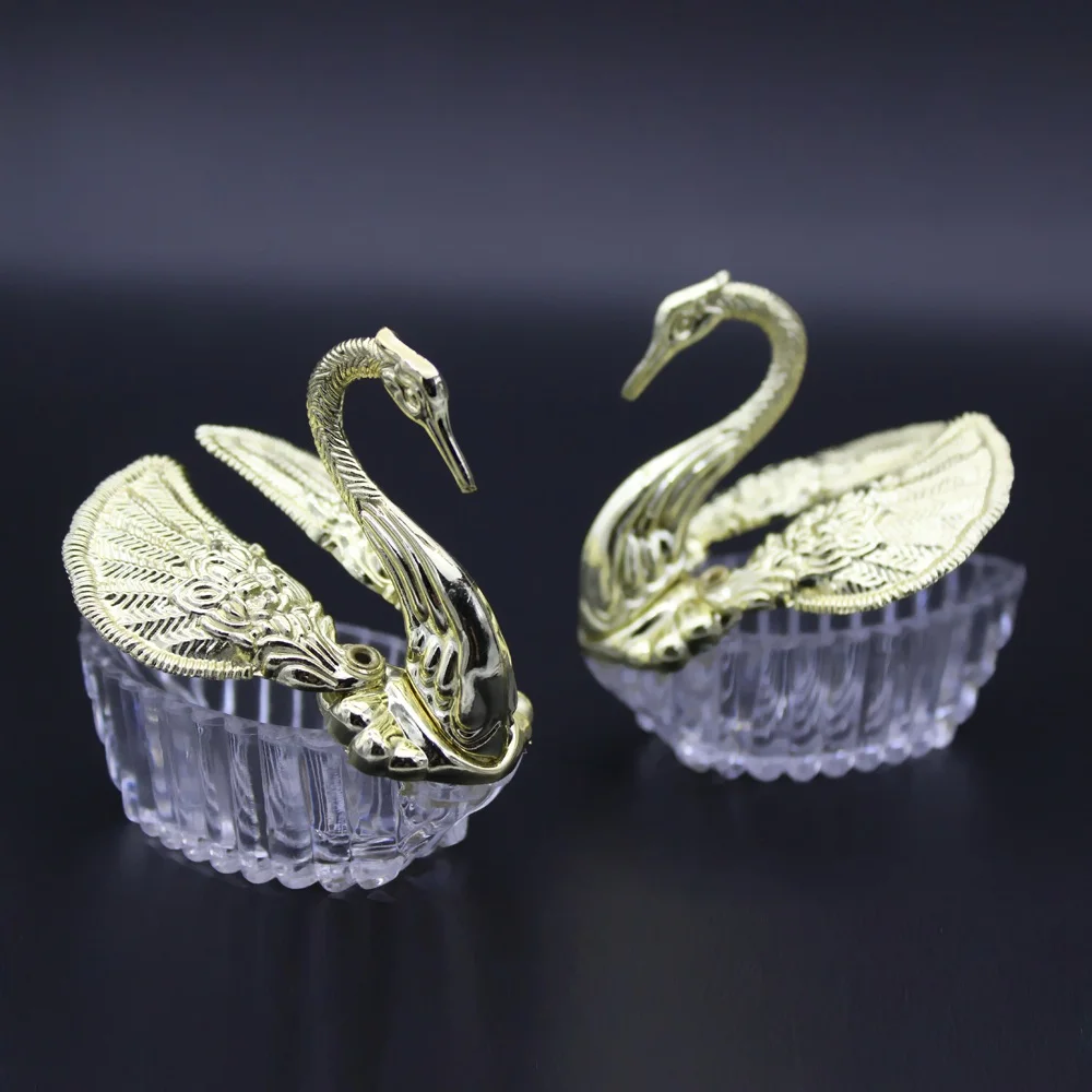 ONLY GOLD BOX 50 шт. акриловые свадебные Подарочные коробочки-лебеди Bomboniere коробка для конфет подарочные коробки - Цвет: ONLY GOLD BOX